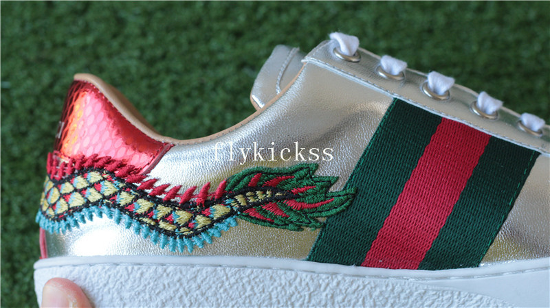 GC Ace Embroidered Sneaker Dragon Silver